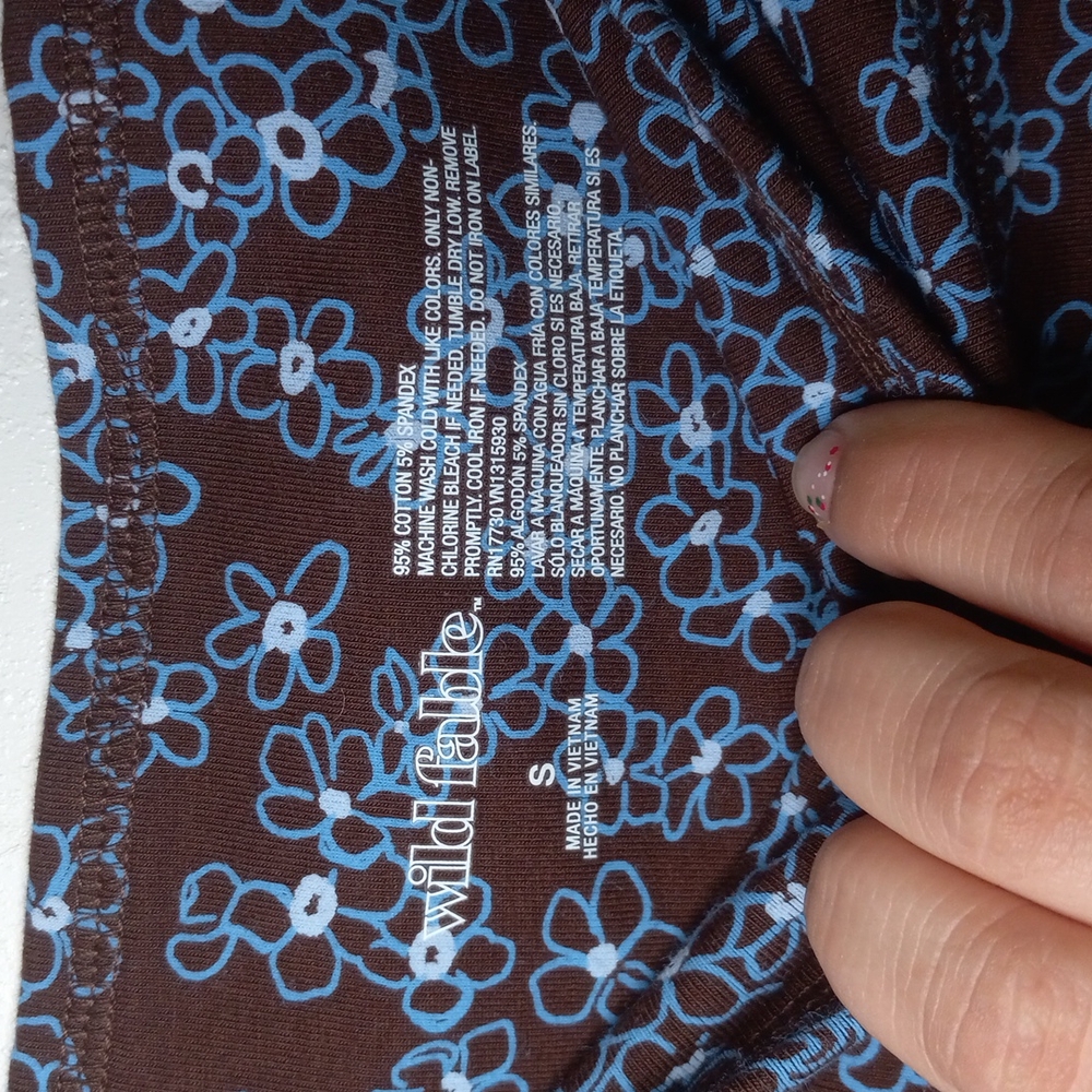 Wild Fable floral print leggings brown and blue  size small NWOT
